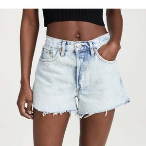 Re/done Light Wash Denim Cutoff Shorts - Women